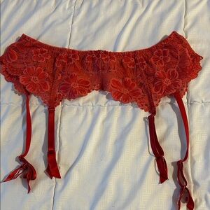 Victoria's Secret Red Lace Garter Belt